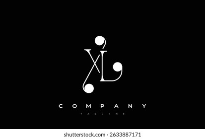 XL Typography Logo Design. Stylish monogram design depiction featuring the letters X and L combined in an artistic signature style, delivering a unique and creative visual representation.