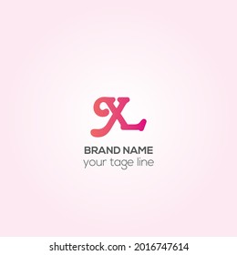 Diseño del logotipo del vector XL, monograma de diseño de identidad de marca