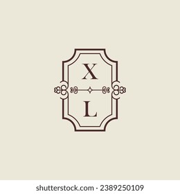 XL Vintage Hochzeitslogo in hochwertigem professionellem Design, das gut in allen Printmedien drucken wird