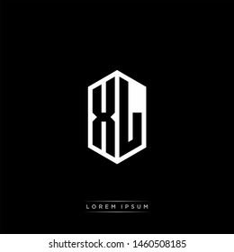 XL X L Logo Line Monogram with Negative Space with Black and White Colors