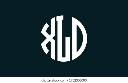 XLD Circle Emblem Abstract Monogram Letter Mark Vector Logo Template