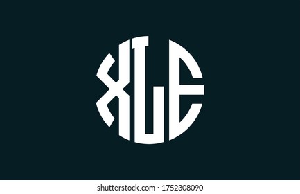 XLE Circle Emblem Abstract Monogram Letter Mark Vector Logo Template