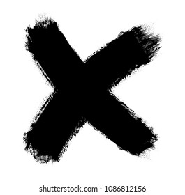 X.Letter X in grunge style.Vector.