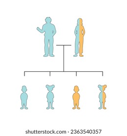 X-Linked Recessive Inheritance Concept Design. Vector illustration.