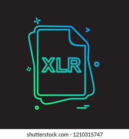 XLR file type icon design vector