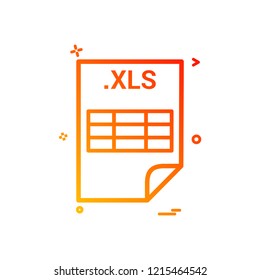 XLS application download file files format icon vector design