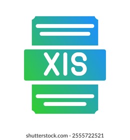 Xls artistic icons with bright color gradients for spreadsheet files