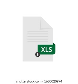 XLS document download file format vector image. XLS file icon flat design graphic vector