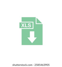 XLS Document Download Icon Vector Template