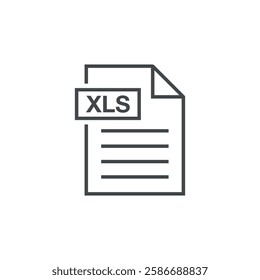 XLS Document Download Icon Vector Template