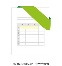 xls document file page business computer green  chart vector illustration isolated