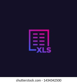 xls document file vector icon with gradient