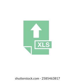 XLS Document Upload Icon Vector Template