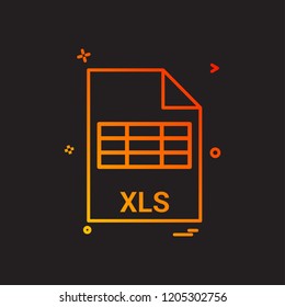 xls file file extension file format icon vector design