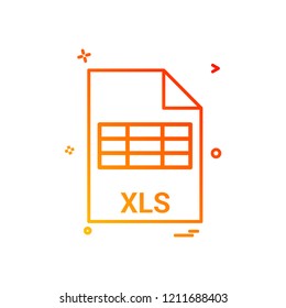 xls file file extension file format icon vector design