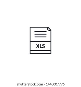 XLS File Extension Outline Icon Vector