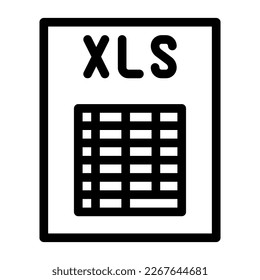 xls file format document line icon vector. xls file format document sign. isolated contour symbol black illustration