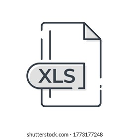 XLS File Format Icon. XLS extension line icon.