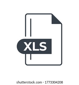 XLS File Format Icon. XLS extension filled icon.