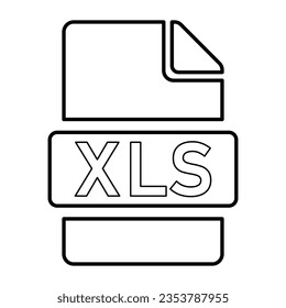 XLS File Format Icon in Outline Style