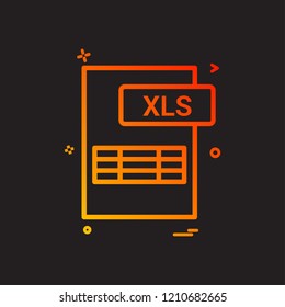 xls file format icon vector design