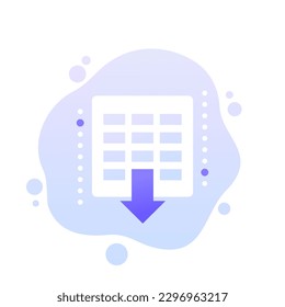 xls file icon, download spreadsheet vector design