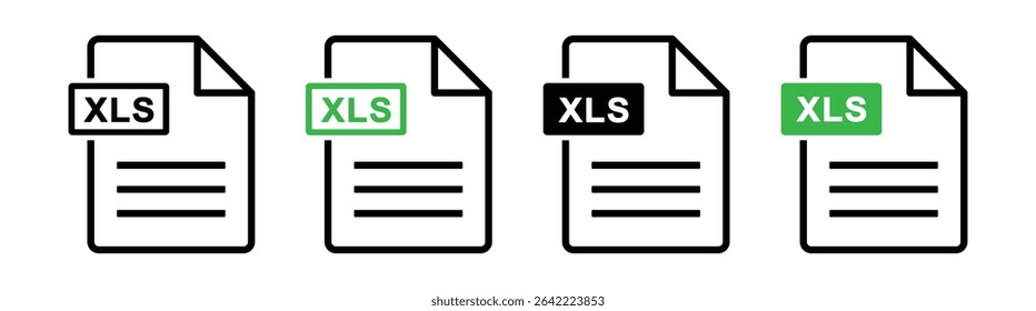 Xls file icon. Xls icon flat image Vector Illustration