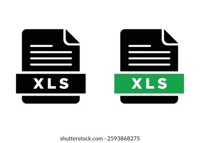 XLS file icon format. Simple flat design style.