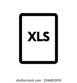 XLS file icon line isolated on white background. Black flat thin icon on modern outline style. Linear symbol and editable stroke. Simple and pixel perfect stroke vector illustration.