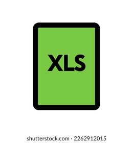 Línea de icono de archivo XLS aislada en fondo blanco. Icono delgado plano negro sobre el estilo de contorno moderno. Símbolo lineal y trazo editable. Ilustración vectorial de trazo simple y de píxel perfecto.