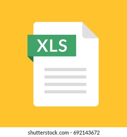 XLS file icon. Spreadsheet document type. Modern flat design graphic illustration. Vector XLS icon