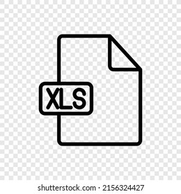 XLS file simple icon vector. Flat design. Transparent grid.