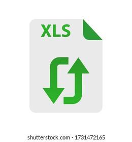El icono XLS. Símbolo de formato de archivo. Ilustración de vector plano