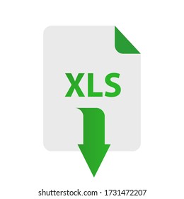 The XLS icon. File format symbol. Flat Vector illustration