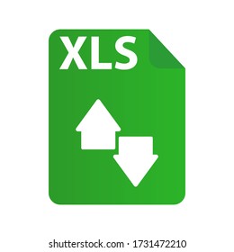 El icono XLS. Símbolo de formato de archivo. Ilustración de vector plano