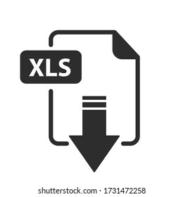 The XLS icon. File format symbol. Flat Vector illustration