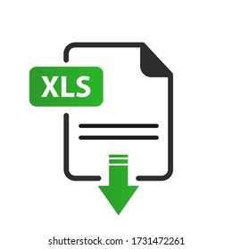 El icono XLS. Símbolo de formato de archivo. Ilustración de vector plano