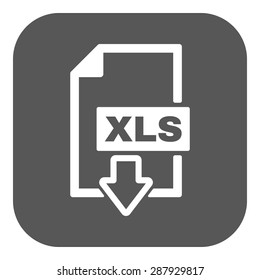 The XLS icon. File format symbol. Flat Vector illustration. Button