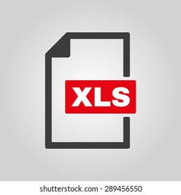 The XLS icon. File format symbol. Flat Vector illustration