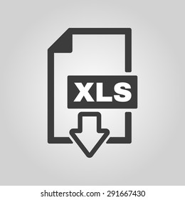 The XLS icon. File format symbol. Flat Vector illustration