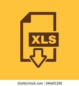 The XLS icon. File format symbol. Flat Vector illustration