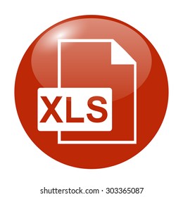 xls icon. Flat design style eps 10