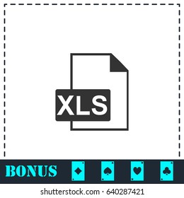 XLS icon flat. Simple vector symbol and bonus icon