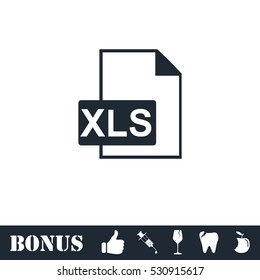 XLS icon flat. Vector illustration symbol and bonus pictogram