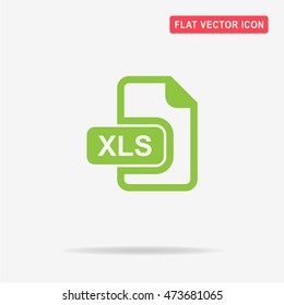 Xls icon. Vector concept illustration for design.