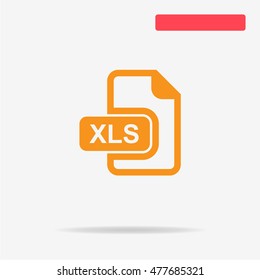 Xls icon. Vector concept illustration for design.