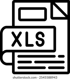 XLS Line Icon Vector Design