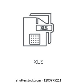 Xls linear icon. Xls concept stroke symbol design. Thin graphic elements vector illustration, outline pattern on a white background, eps 10.