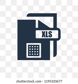 Xls vector icon isolated on transparent background, Xls transparency concept can be used web and mobile