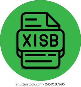 Xlsb file type icon. files and document format extension. with an outline style design and a green background